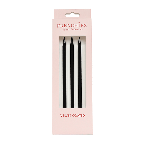 Frenchies Black Velvet Hairsticks