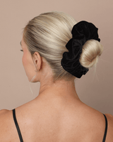 Frenchies Cotton Velvet Large Black Scrunchie - Frenchies