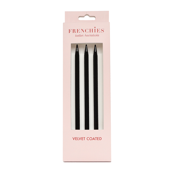 Frenchies Black Velvet Hairsticks