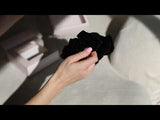 Frenchies Cotton Velvet Large Black Scrunchie