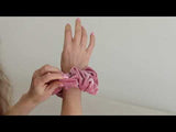 Frenchies Cotton Velvet Large Pink Scrunchie