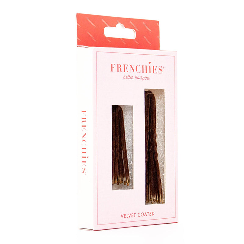 Frenchies Brown Velvet Hairpins