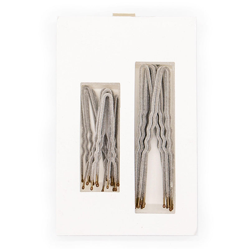 Frenchies Grey Velvet Hairpins - Frenchies